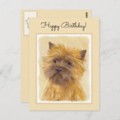 Carte Postale Peinture de Terrier Cairn - Art Original de Chien  (Devant / Derrière)