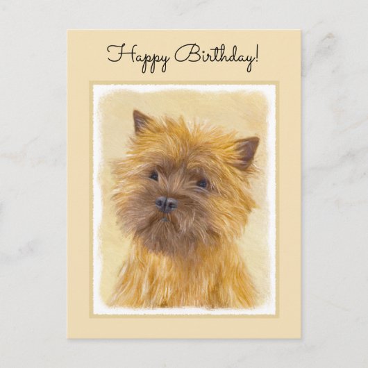 Carte Postale Peinture de Terrier Cairn - Art Original de Chien  (Devant)