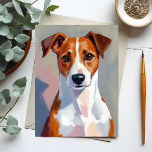 Carte Postale Peinture de Terrier Jack Russell Chien Animal de c