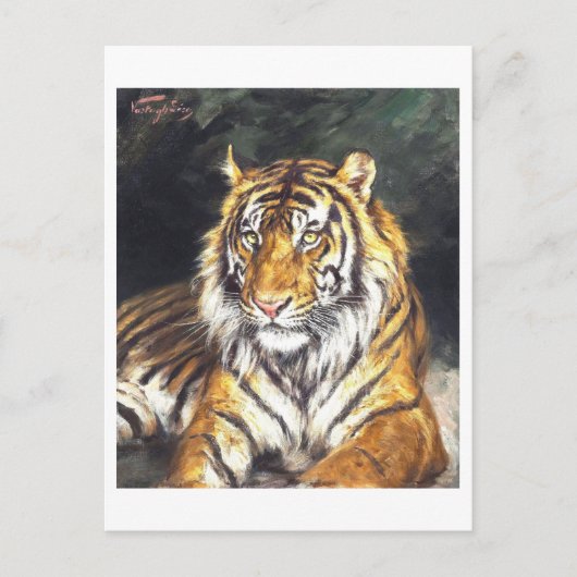 Carte Postale Peinture de Tigre (Devant)