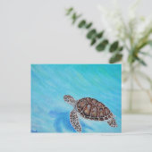 Carte Postale Peinture de tortue marine (Debout devant)