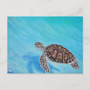 Carte Postale Peinture de tortue marine
