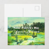 Carte Postale peinture de vallée verte Aquarelle (Devant / Derrière)