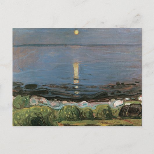 Carte Postale Peinture d'Edvard Munch, Nuit d'été sur la plage (Devant)