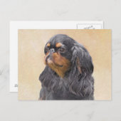 Carte Postale Peinture d'Epagneul Toy Anglais Art Animalier Orig (Devant / Derrière)