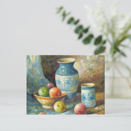 Carte Postale Peinture Des Bateaux De Fruits Et De Poteries (Debout devant)