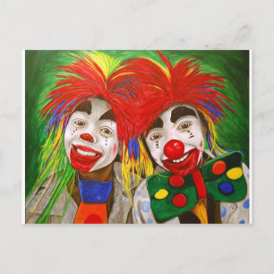 Carte Postale Peinture des clowns pour enfants