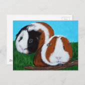 Carte Postale Peinture des cochons de Guinée (Devant / Derrière)