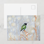 Carte Postale Peinture des colibris du Jour des neiges (Devant / Derrière)