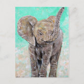Carte Postale Peinture des éléphants de bébé (Devant)