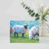 Carte Postale Peinture des moutons Lumière d'été (Debout devant)