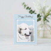 Carte Postale Peinture des Pyrénées - Art original du chien (Debout devant)