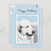 Carte Postale Peinture des Pyrénées - Art original du chien (Devant / Derrière)