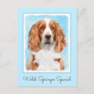 Carte Postale Peinture d'espagnol Welsh Springer - Art original