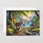 Carte Postale Peinture d'harmonie forestière enchantée (Devant / Derrière)