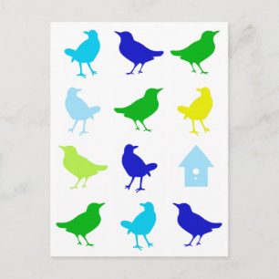 Carte Postale Peinture d'oiseaux colorés par Chariklia Zarris