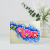 Carte Postale Peinture d'orchidée romantique orange rose (Debout devant)