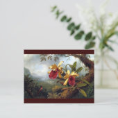 Carte Postale Peinture d'orchidées de colibris (Debout devant)