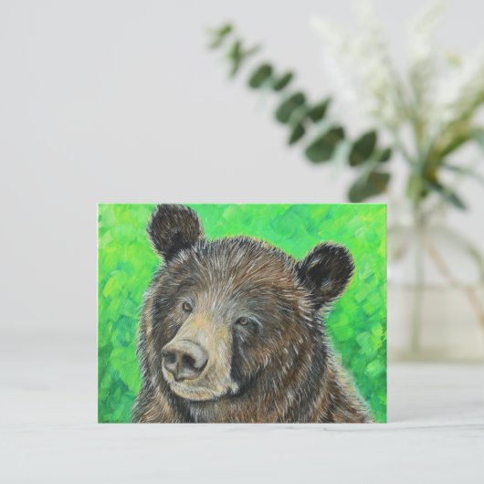 Carte Postale Peinture d'ours Brown réfléchie (Debout devant)