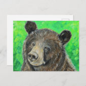Carte Postale Peinture d'ours Brown réfléchie (Devant / Derrière)