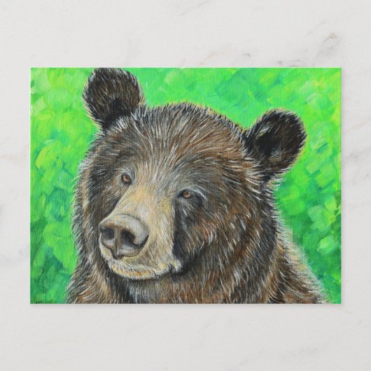 Carte Postale Peinture d'ours Brown réfléchie (Devant)