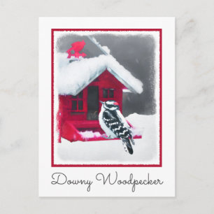 Carte Postale Peinture Downy Woodpecker - Art original pour oise