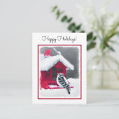 Carte Postale Peinture Downy Woodpecker - Art original pour oise (Debout devant)