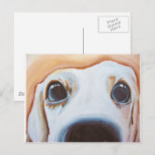Carte Postale Peinture drôle de chien (Devant / Derrière)