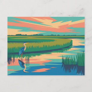 Carte Postale Peinture du Parc national des Everglades