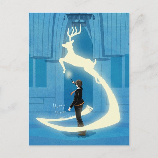 CARTE POSTALE PEINTURE DU PATRONUS™ D'HARRY POTTER (Devant)