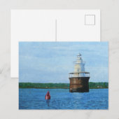 Carte Postale Peinture du phare du chenal de Lubec (Devant / Derrière)