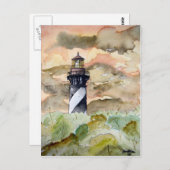 Carte Postale Peinture du phare St Augustine Florida (Devant / Derrière)