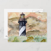 Carte Postale Peinture du phare St Augustine Florida (Devant / Derrière)