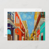 Carte Postale Peinture du Vieux San Juan (Devant / Derrière)