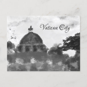 Carte Postale Peinture du Vieux Vatican noir et blanc