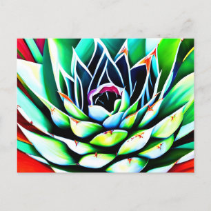 Carte Postale Peinture d'un Agave coloré
