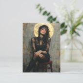 Carte Postale Peinture d'une belle femme (Debout devant)