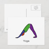 Carte Postale Peinture d'une pose de yoga chien descendant avec  (Devant / Derrière)