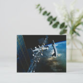 Carte Postale Peinture d'une station spatiale au-dessus de la Te (Debout devant)
