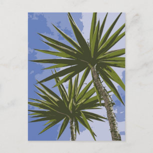 Carte Postale Peinture Effet Photo de Feuilles de Palmier Yucca 