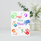 Carte Postale Peinture Empreintes de Main Anniversaire avec Nom  (Debout devant)