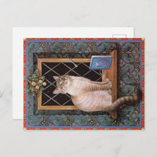 CARTE POSTALE PEINTURE EN CHAT (Devant / Derrière)