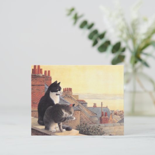 CARTE POSTALE PEINTURE EN CHAT (Debout devant)