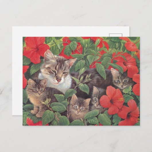 CARTE POSTALE PEINTURE EN CHAT (Devant / Derrière)