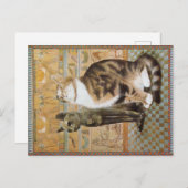 CARTE POSTALE PEINTURE EN CHAT (Devant / Derrière)