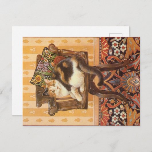 CARTE POSTALE PEINTURE EN CHAT (Devant / Derrière)