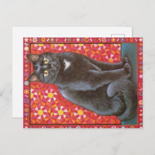 CARTE POSTALE PEINTURE EN CHAT (Devant / Derrière)