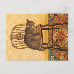 CARTE POSTALE PEINTURE EN CHAT 