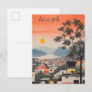 Carte Postale Peinture esthétique de voyage ville Accra Ghana