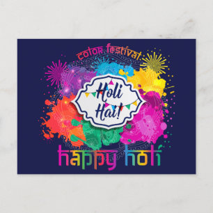 Carte Postale Peinture et feux d'artifice colorés Holi